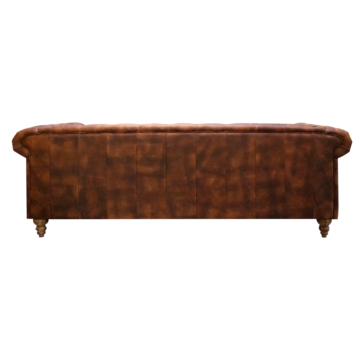 Sofa Chester top grain dark brown leather 3 seat 216x85x71