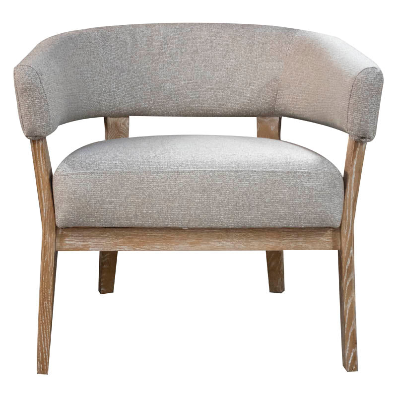 Armchair JULIAS linen look w/ash wood 75x67x73