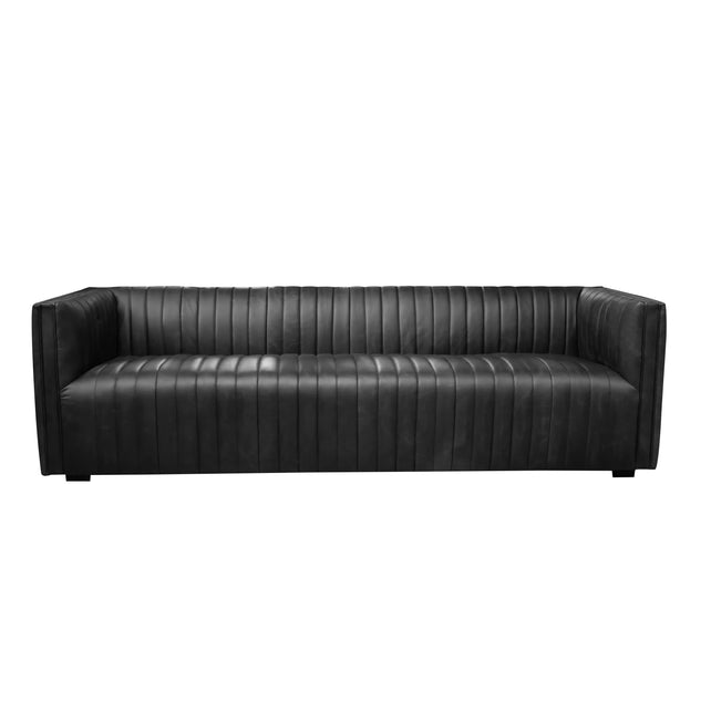 Sofa Max top grain black leather 249x94x71