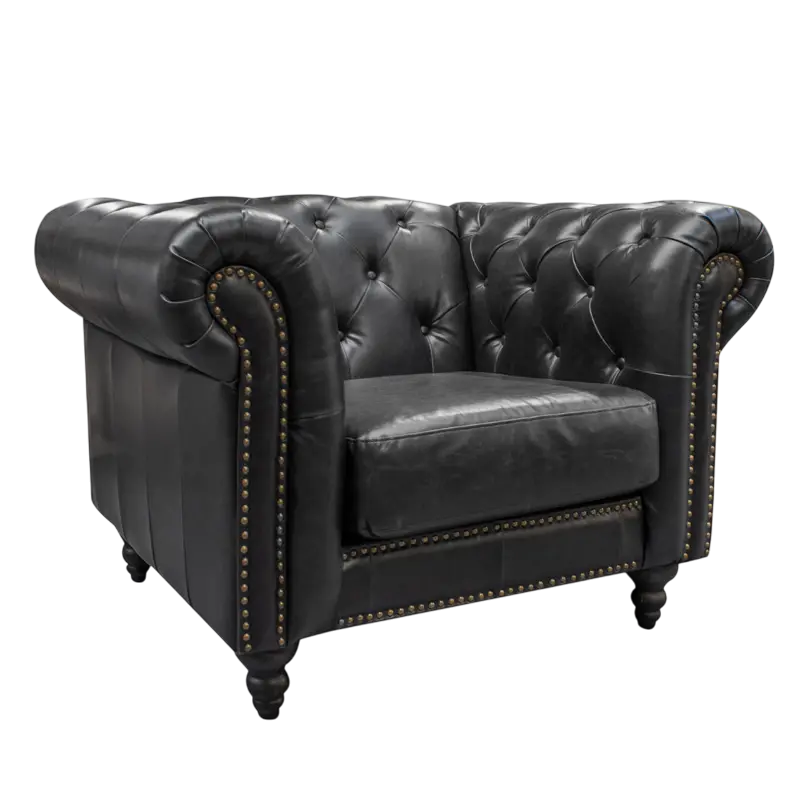 Armchair Chester 1 seat black pu 108x85x77