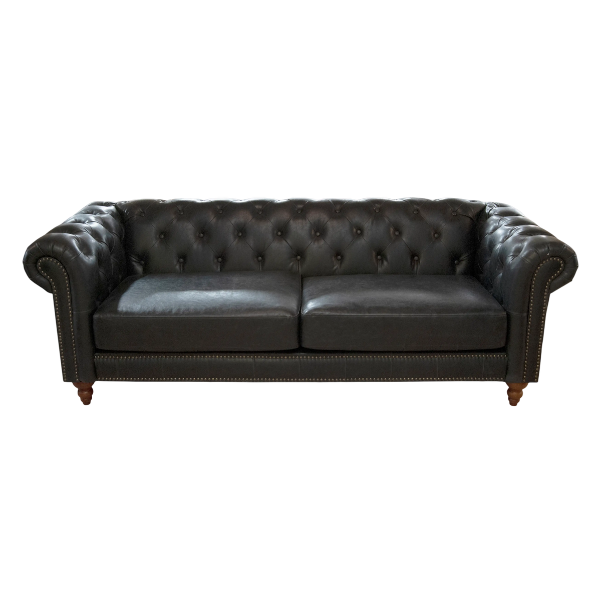 Sofa Chester 3 seat black pu 218x84x77
