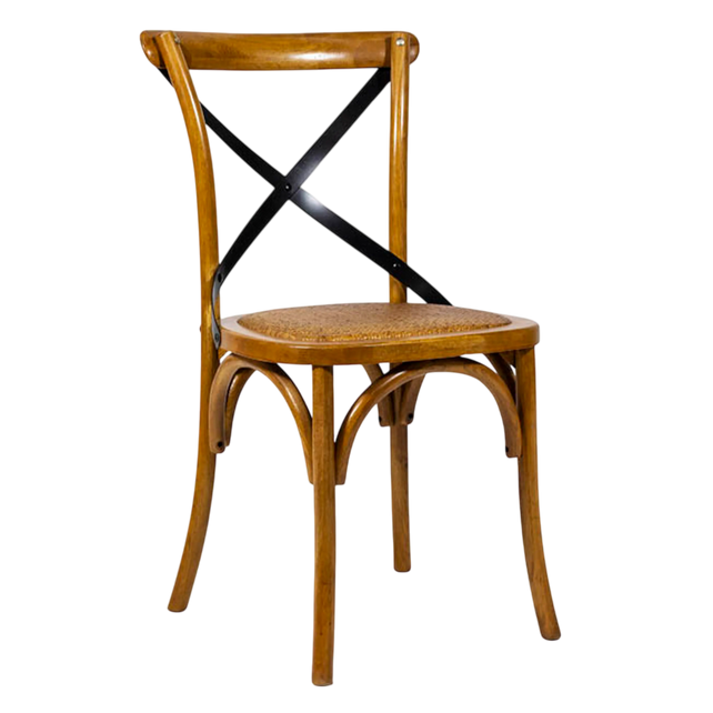 Dining chair Ralph 3 brown oak w/steel back 49x56x88