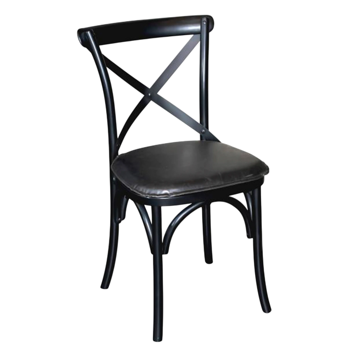 Dining chair Ralph black birch with black PU 49x56x88