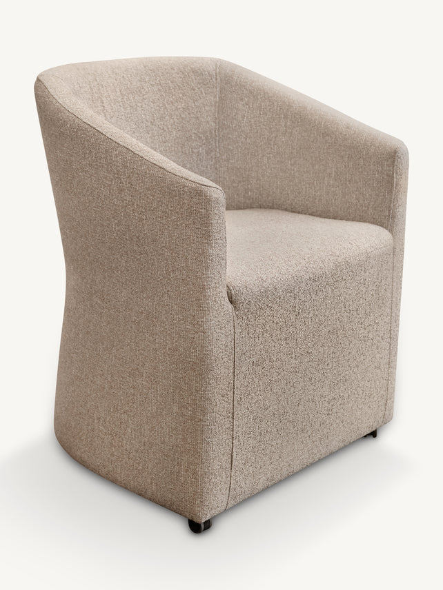 Dining chair Julia linen look w/wheels
