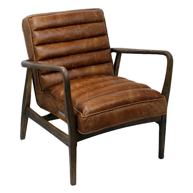 Armchair LEVI dark brown leather 69x76x80