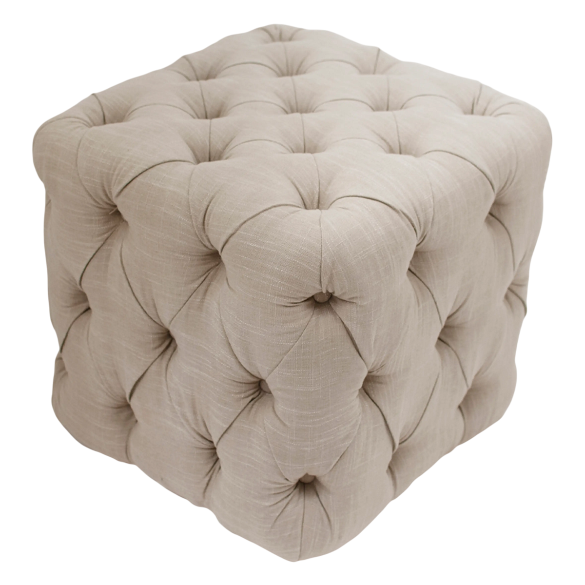 Ottoman Sophie natural velvet 50x50x50