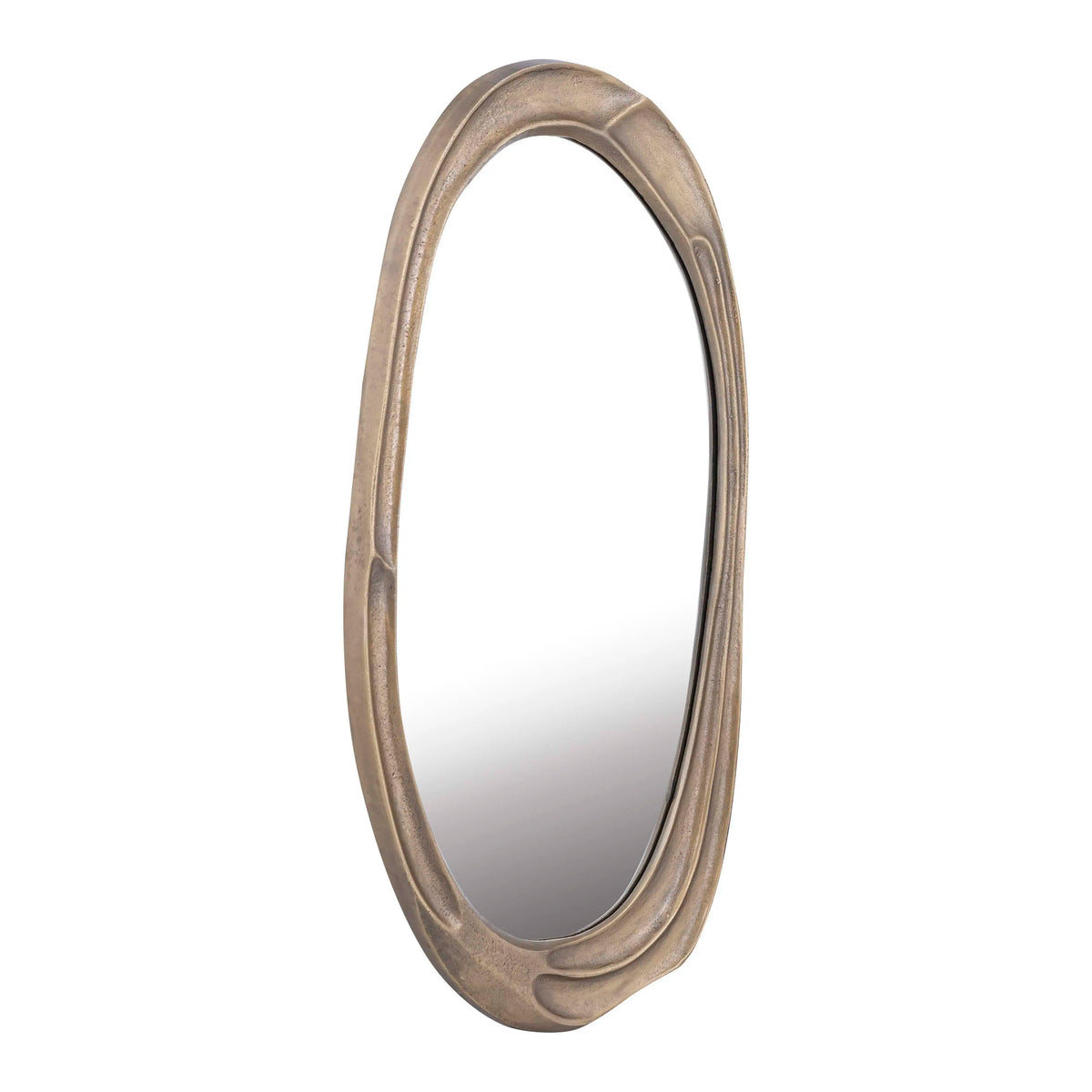 Mirror oval antique brass ALU 122x59x4