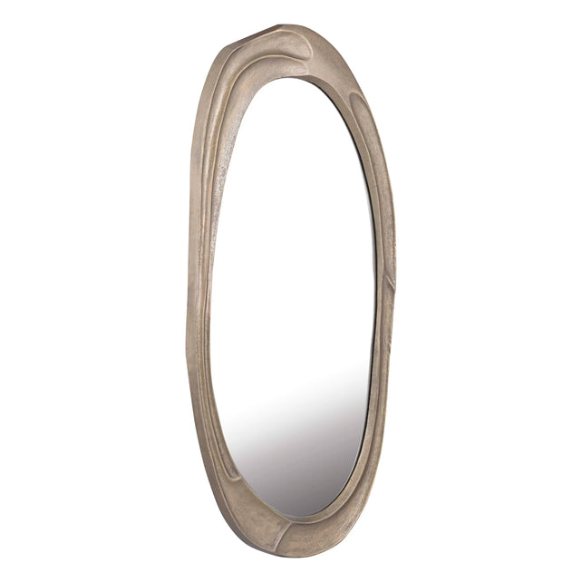 Mirror oval antique brass ALU 89x45x4