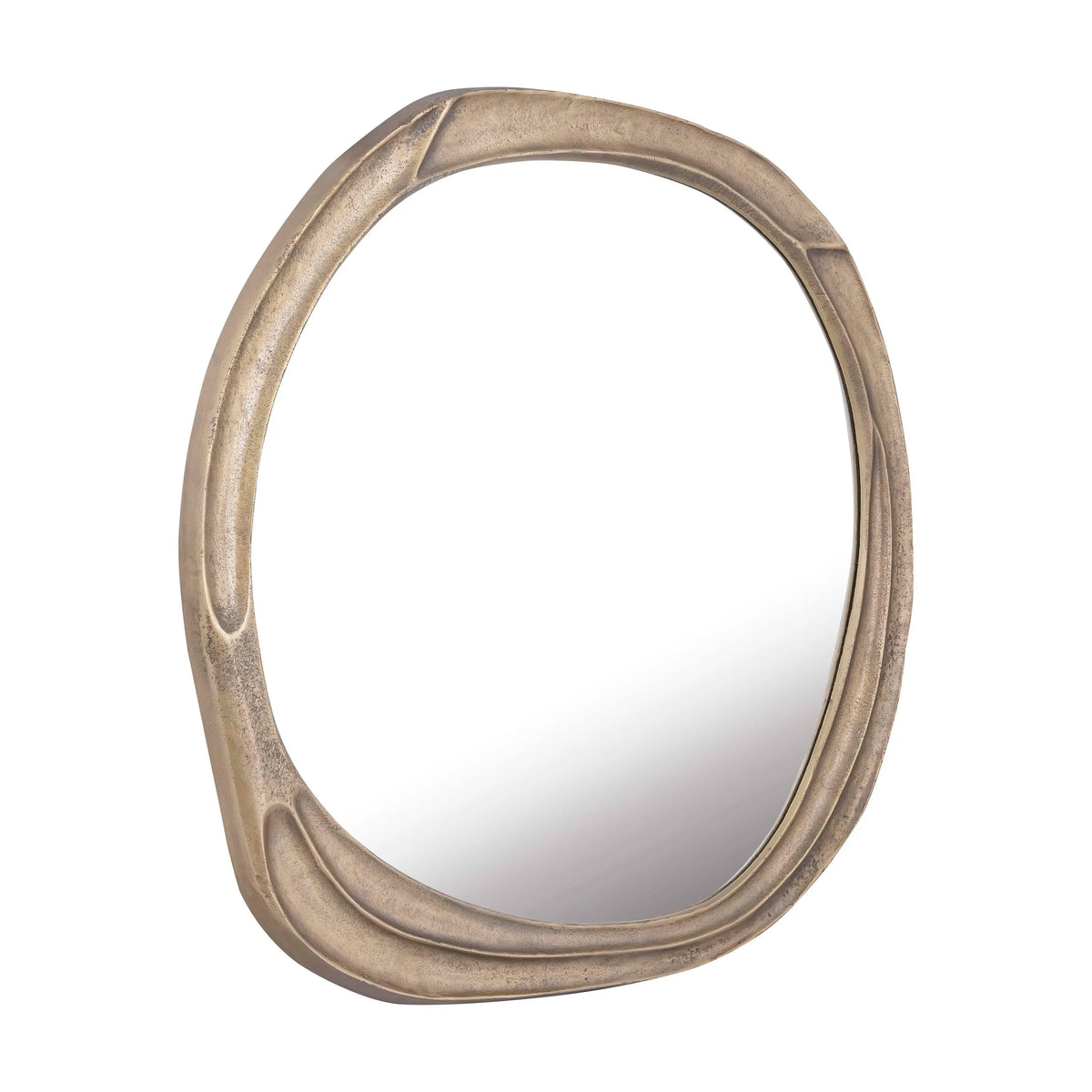 Mirror round antique brass ALU 96x90x4
