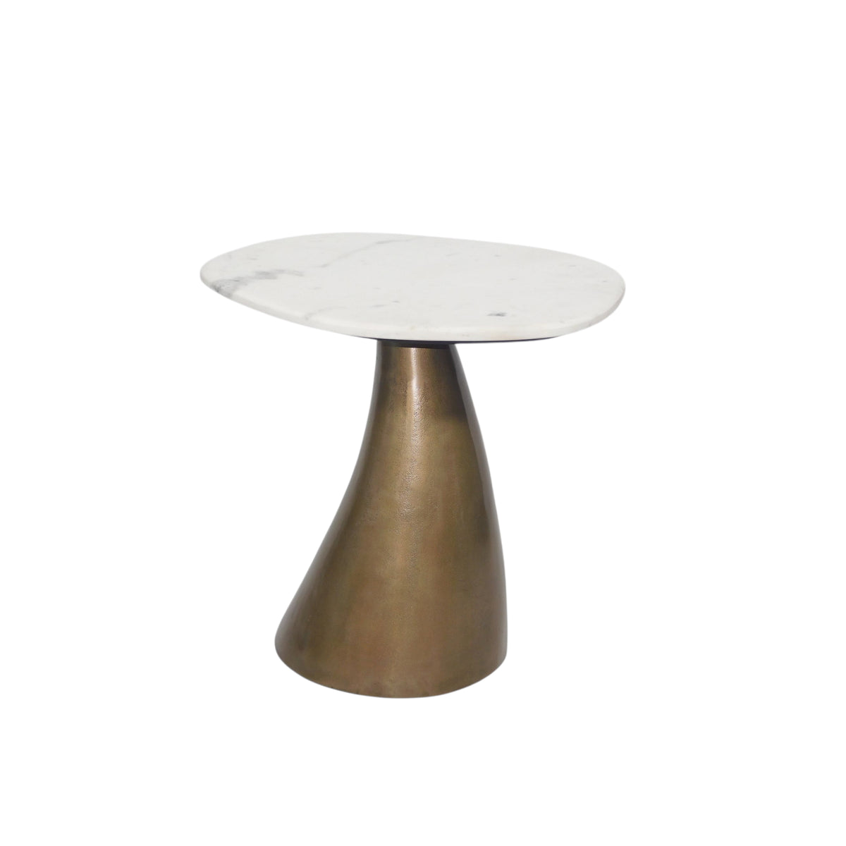 Coffee table RIGA w/marble top 45x46x43cm gold
