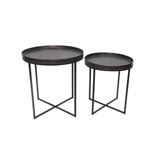 Beistelltisch VARNA 2er-Set 52x50x50cm braun