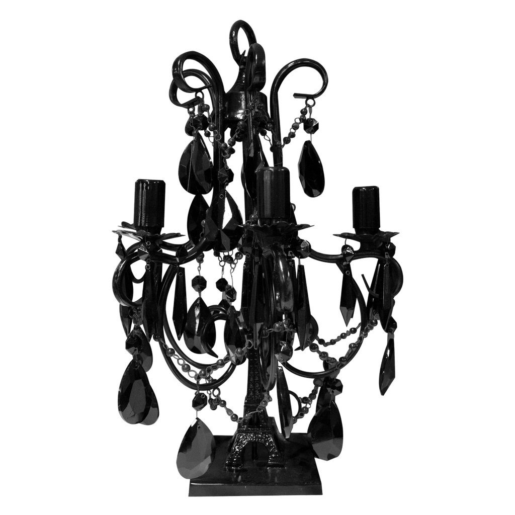Table chandelier black BRASS/IR glass 36x36x49