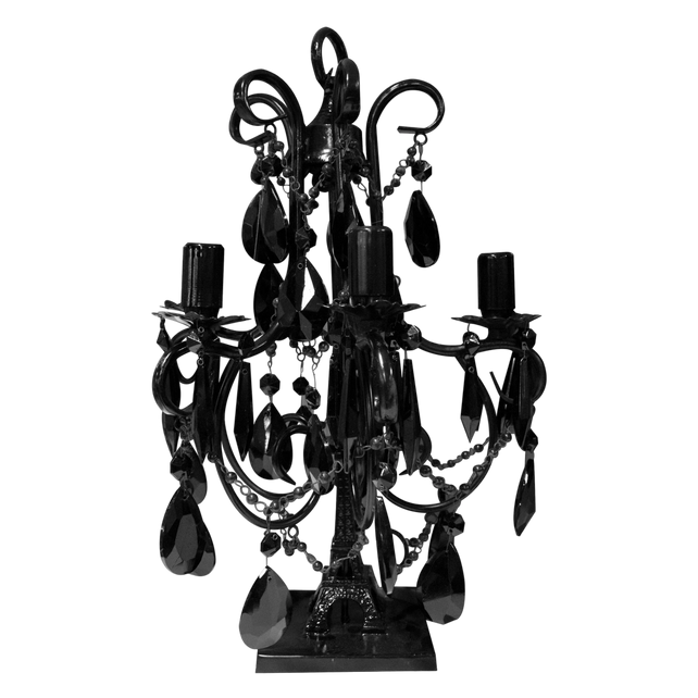 Table chandelier black BRASS/IR glass 36x36x49
