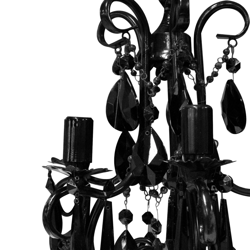 Table chandelier black BRASS/IR glass 36x36x49