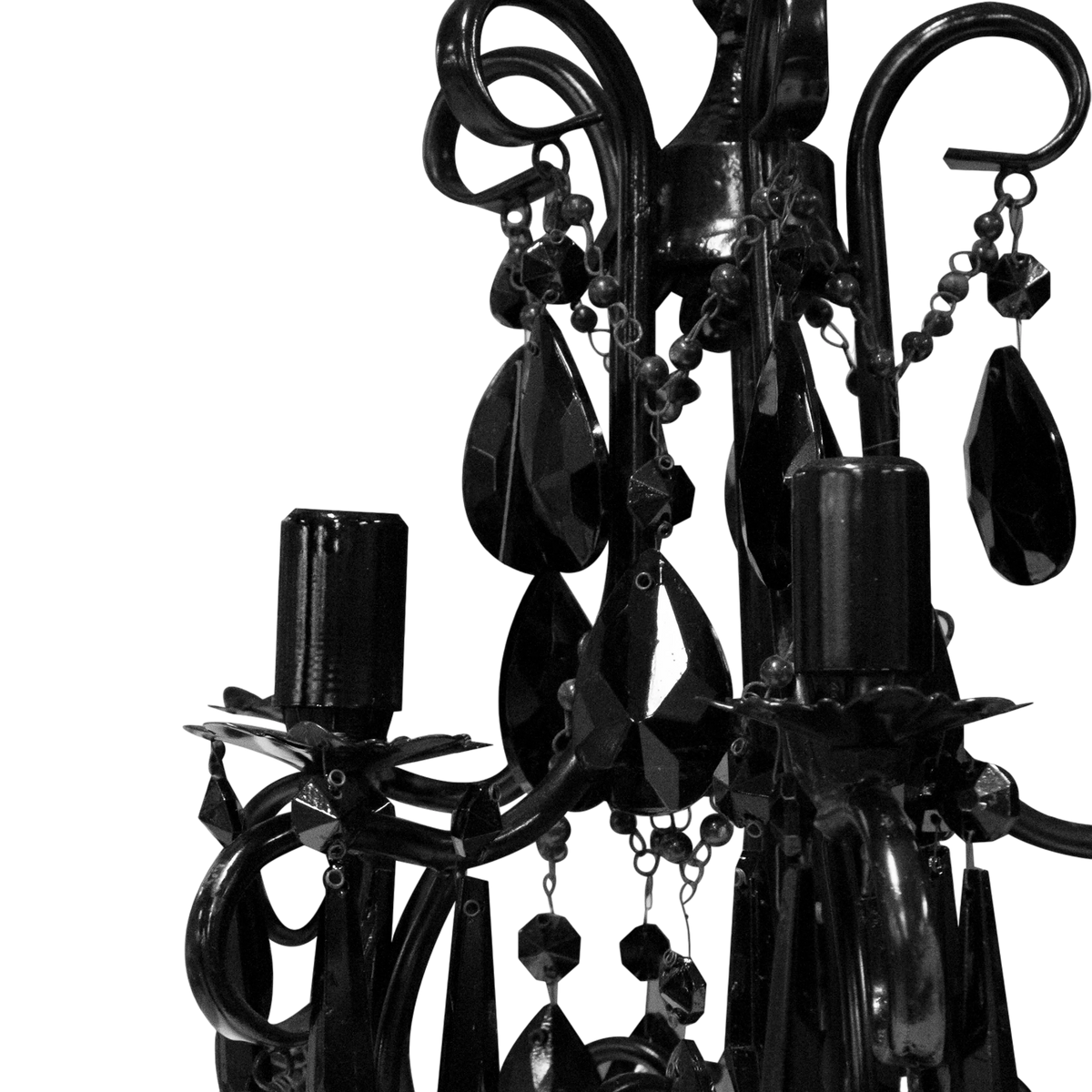Table chandelier black BRASS/IR glass 36x36x49