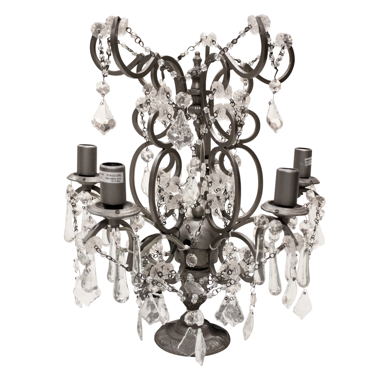 Table chandelier zinc BRASS/IR glass 42x42x48