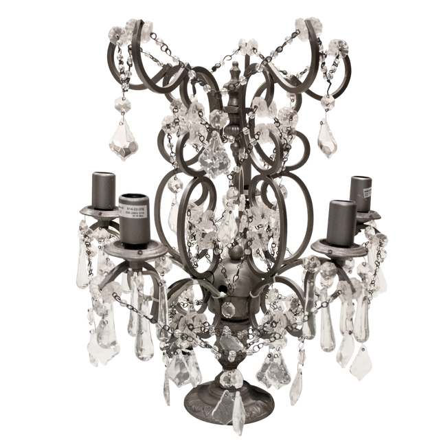 Table chandelier zinc BRASS/IR glass 42x42x48