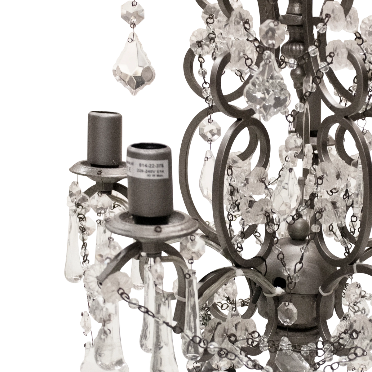 Table chandelier zinc BRASS/IR glass 42x42x48