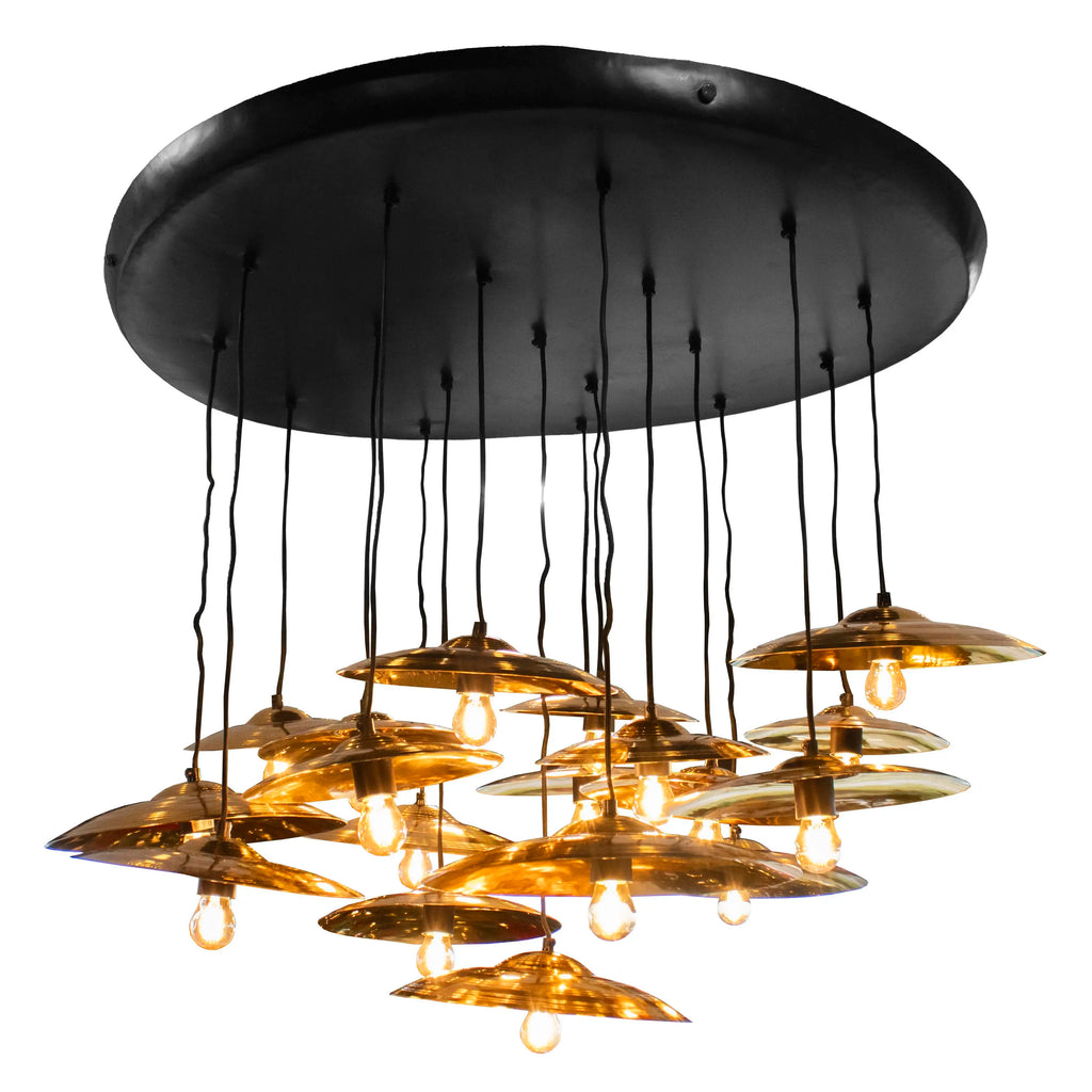 Ceiling lamp cymbals ALU/ANT.BRASS 100x100
