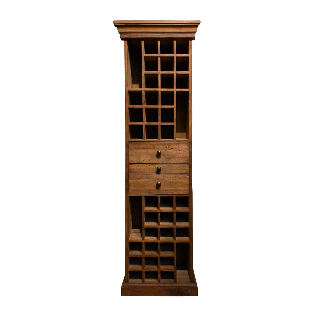 Wine cabinet natural old pine 60x35x210