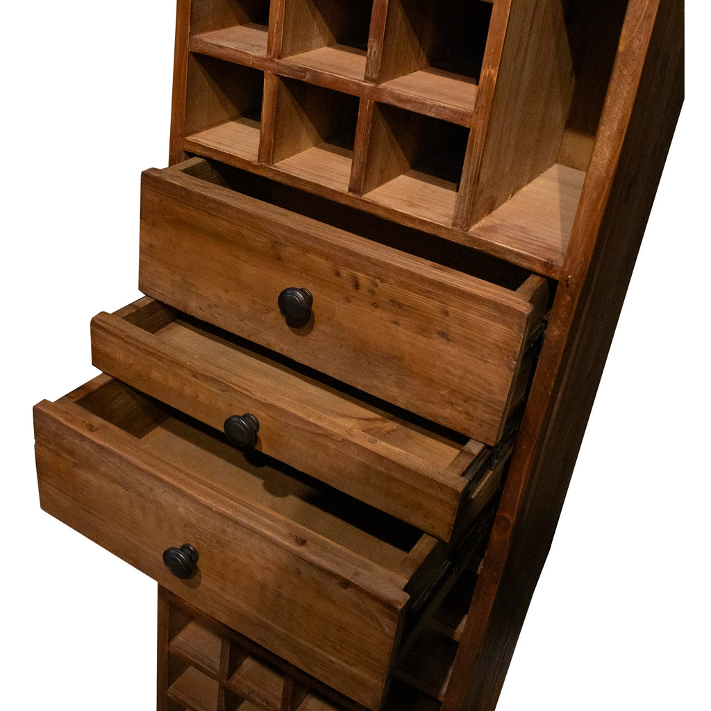 Wine cabinet natural old pine 60x35x210