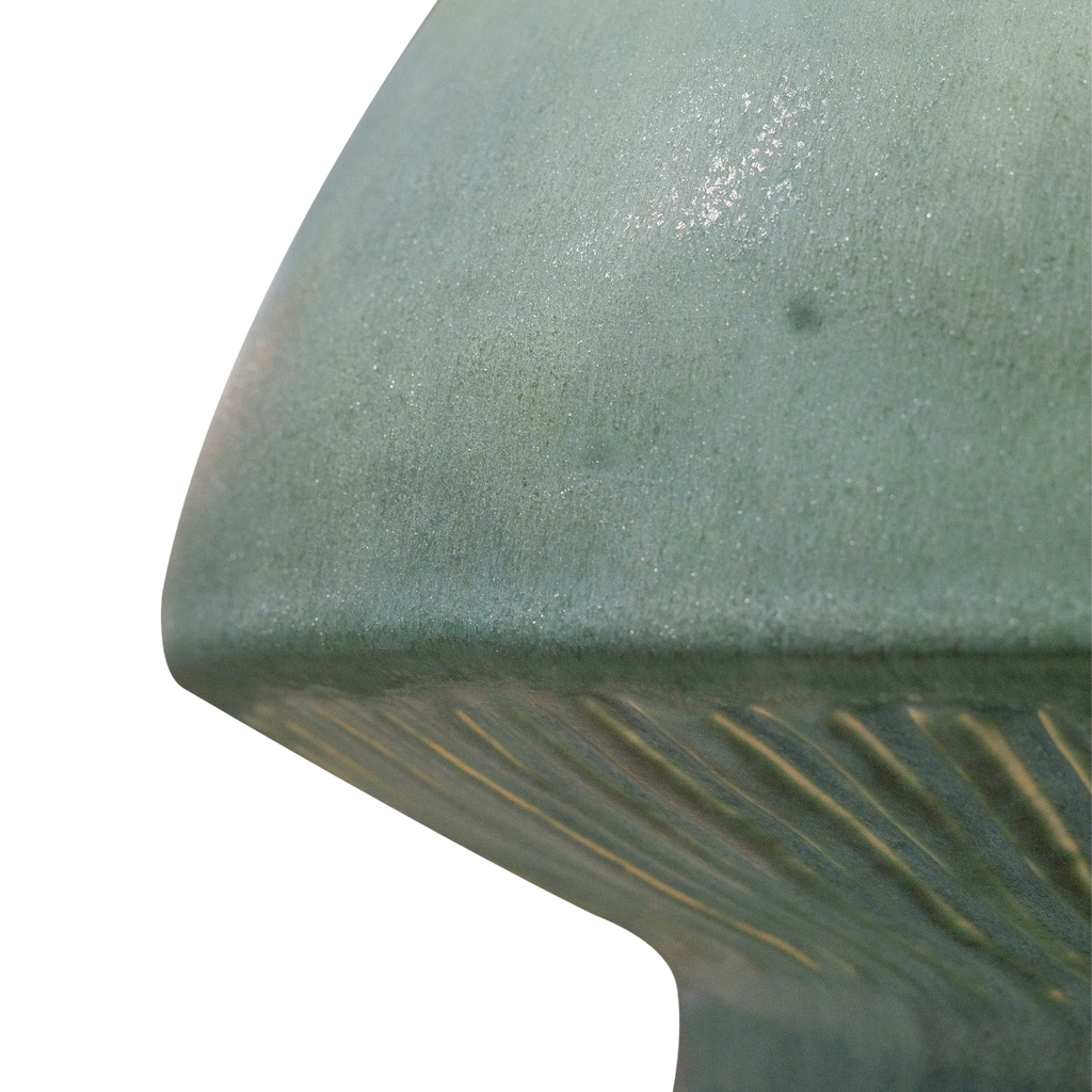 Pot mushroom duo green ceramic 32x31x27
