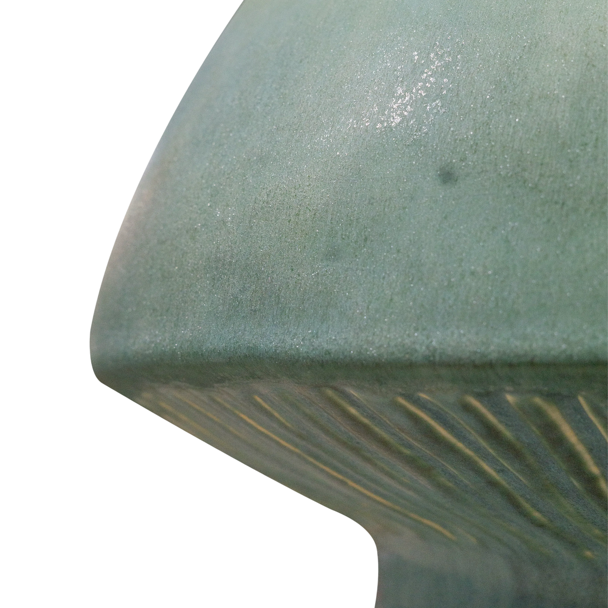 Pot mushroom duo green ceramic 32x31x27