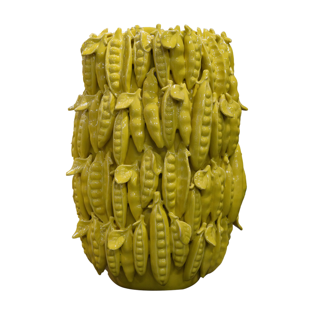 Vase podded peas yellow ceramic 32x31x45