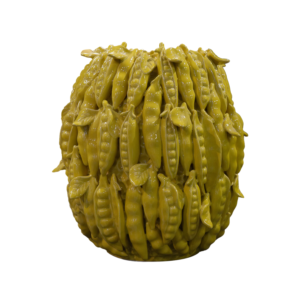 Vase podded peas yellow ceramic 29x29x32