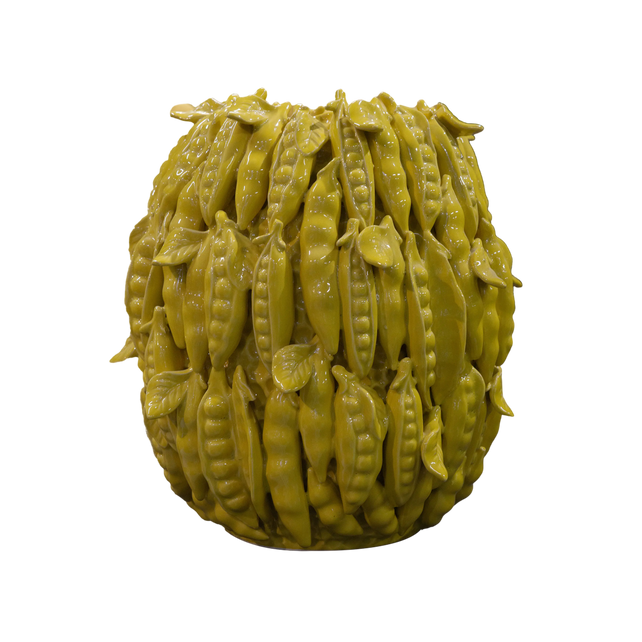 Vase podded peas yellow ceramic 29x29x32