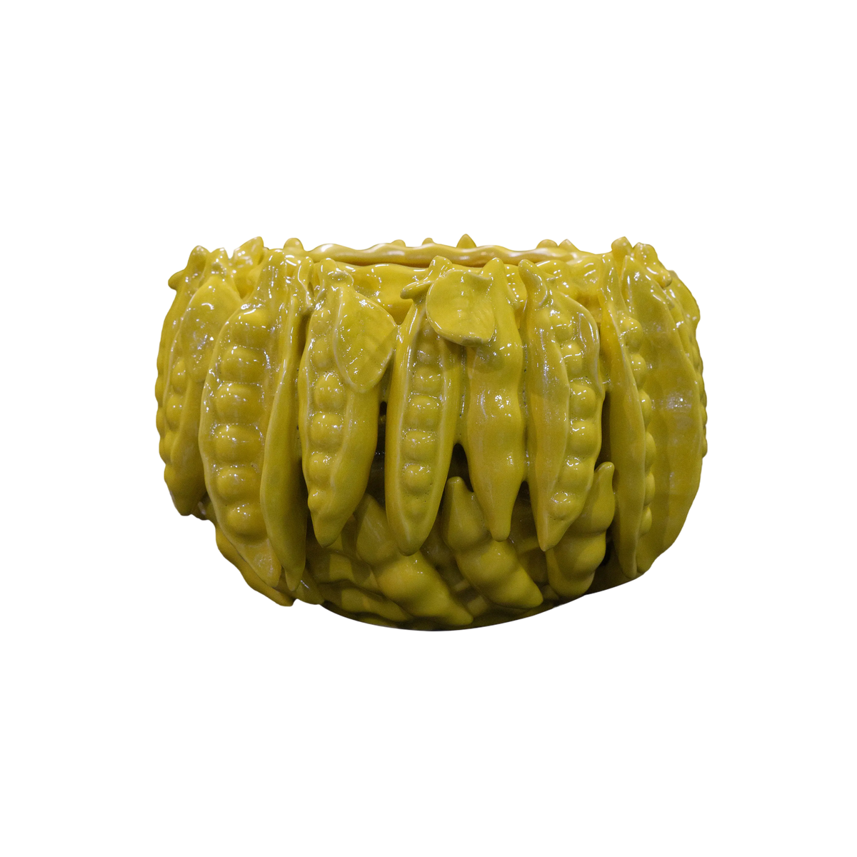 Vase podded peas yellow ceramic 24x23x15
