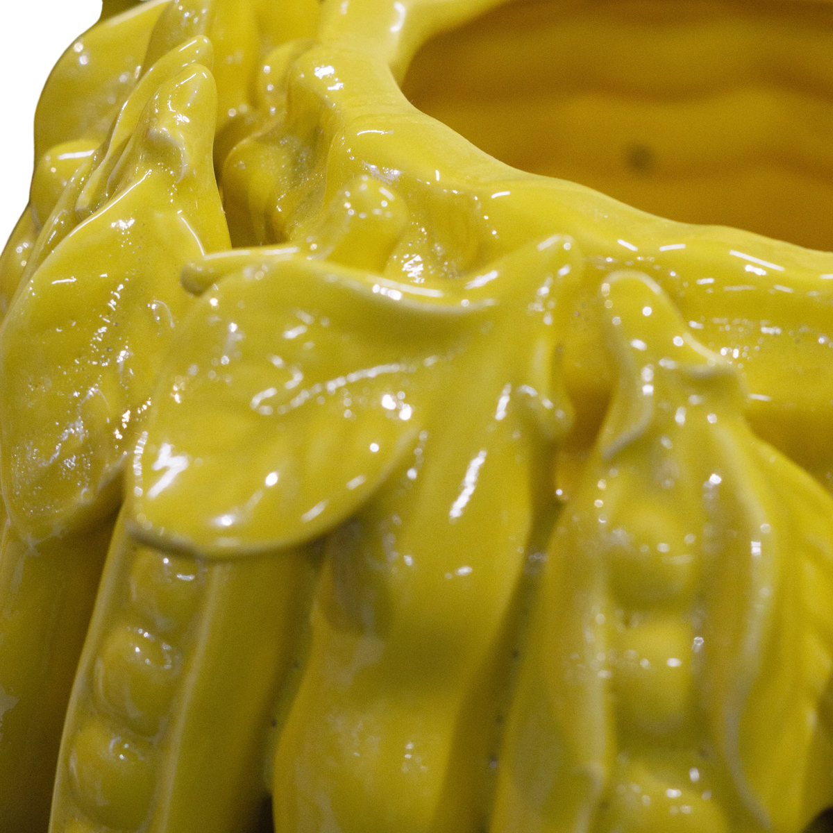 Vase podded peas yellow ceramic 24x23x15