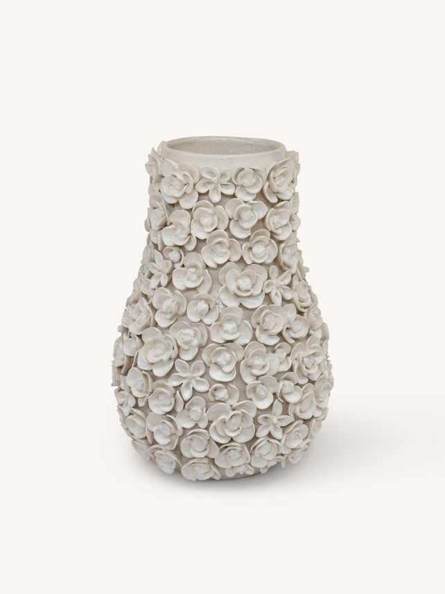 Vase NOMA flowers Ø31x44cm ivory