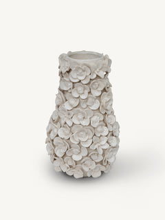 Vase NOMA flowers Ø21x32cm ivory