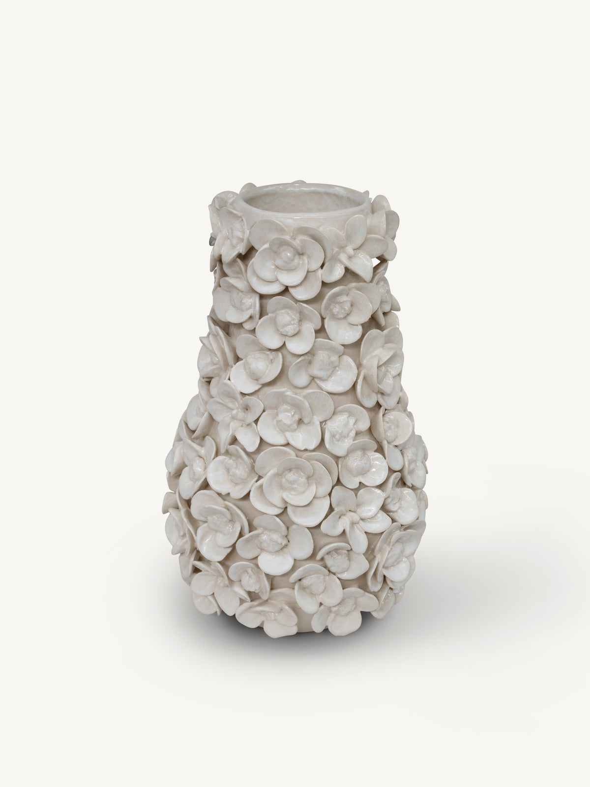 Vase NOMA flowers Ø21x32cm ivory