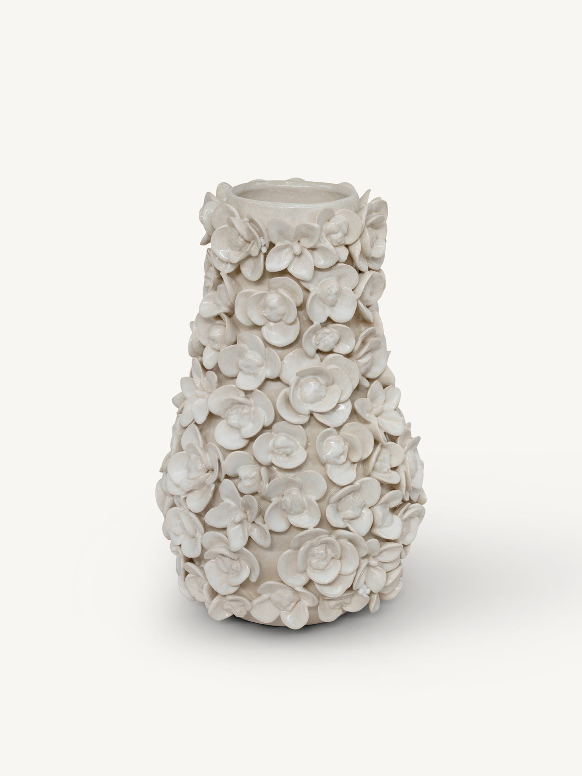 Vase NOMA flowers Ø21x32cm ivory