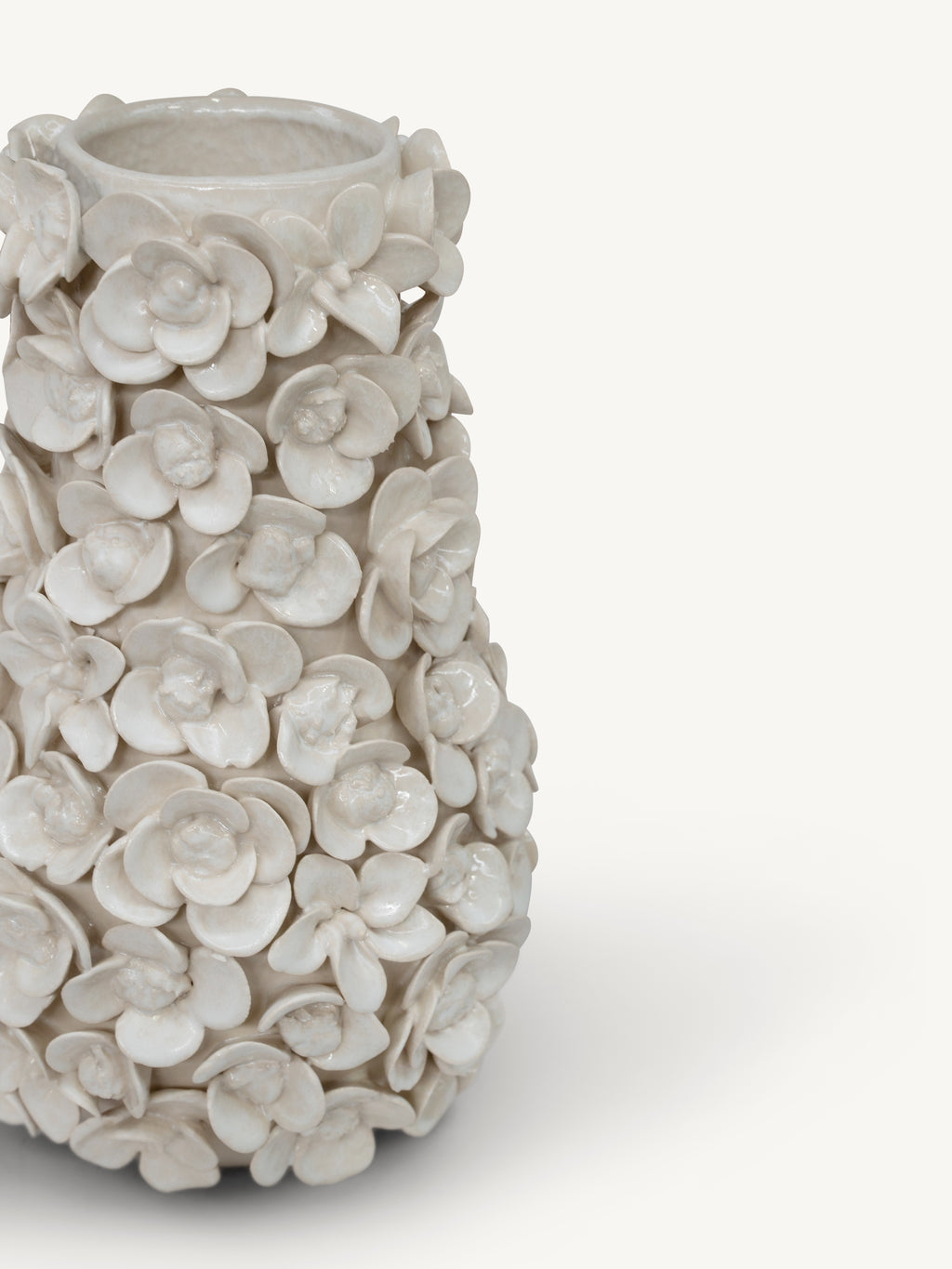 Vase NOMA flowers Ø21x32cm ivory