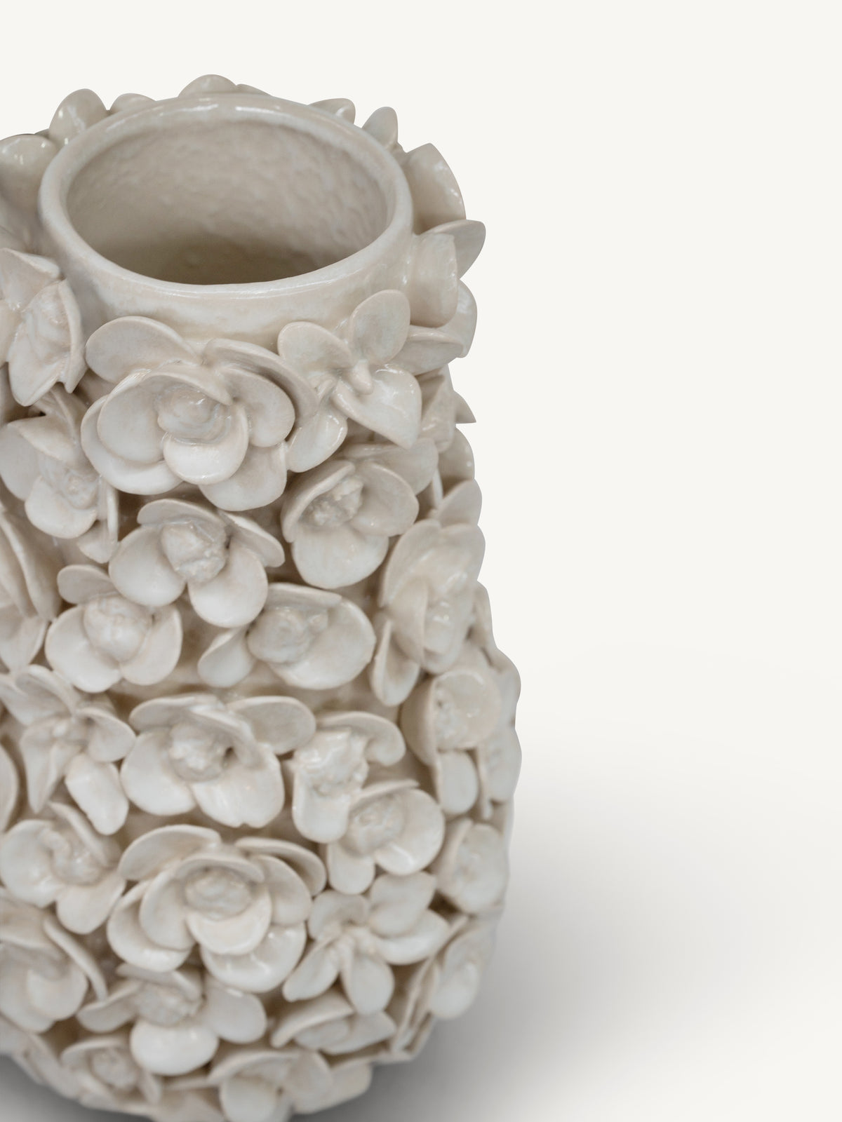 Vase NOMA flowers Ø21x32cm ivory