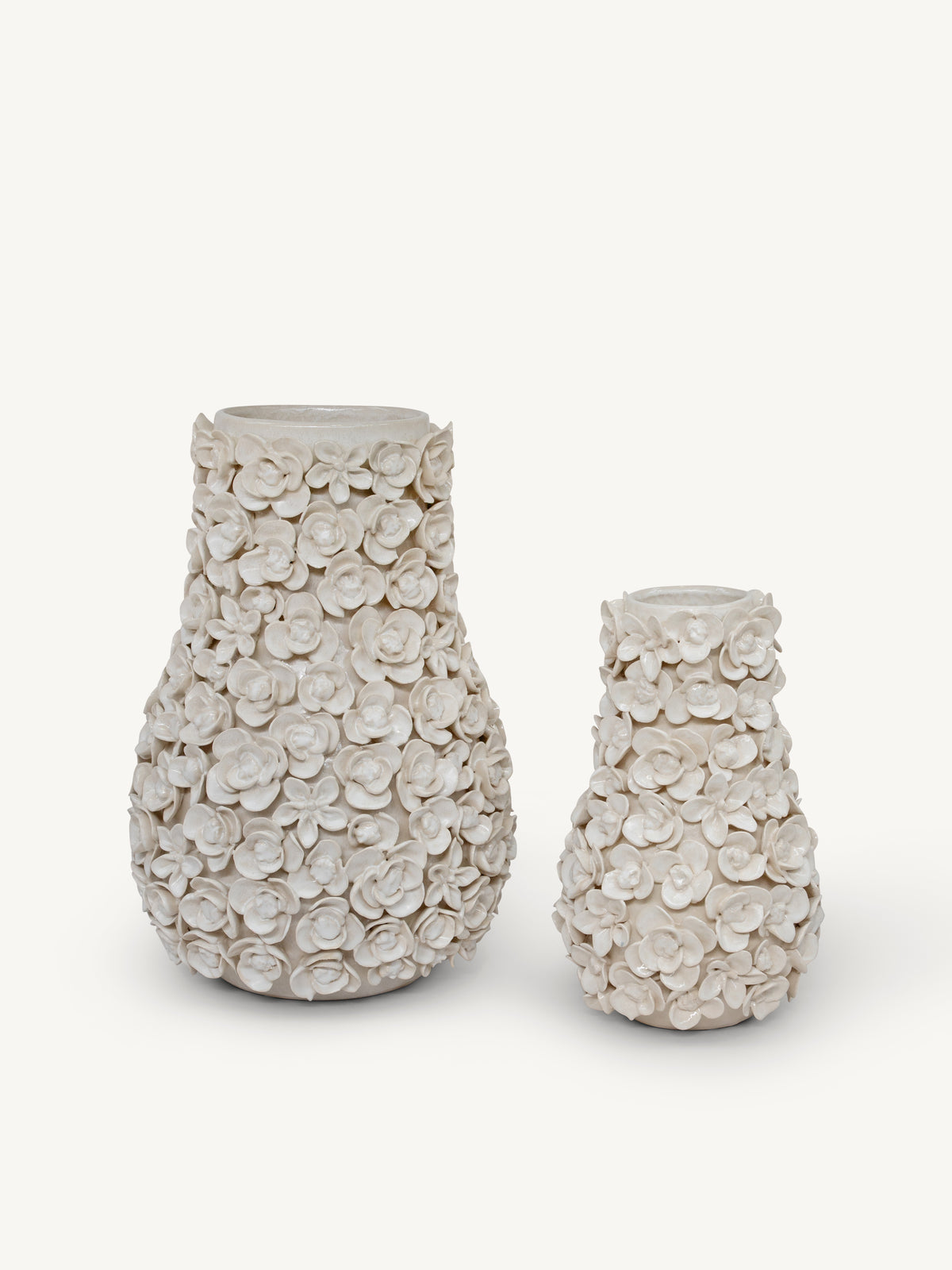 Vase NOMA flowers Ø21x32cm ivory