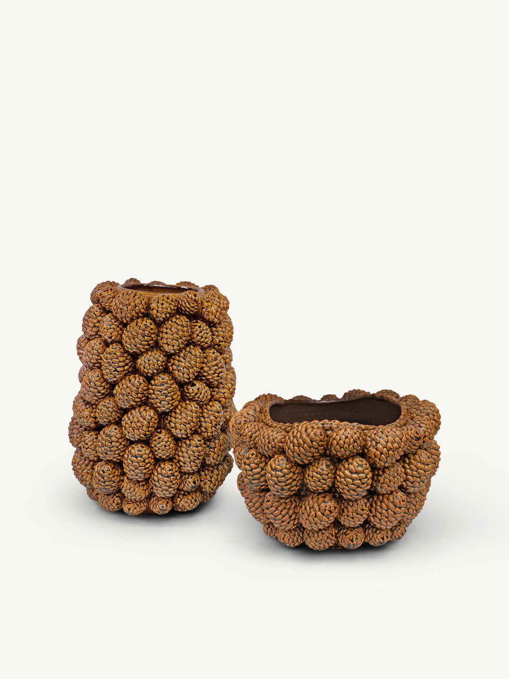 Vase SERENO pinecones Ø30x41cm brown