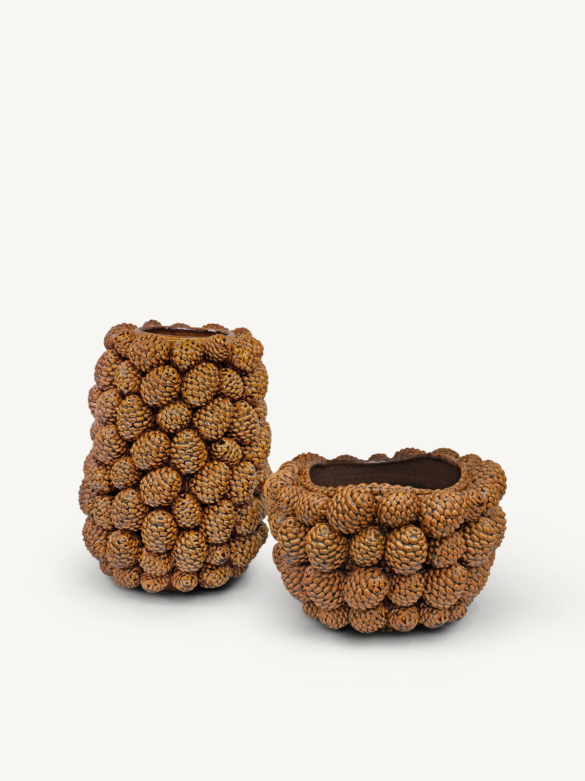 Pot CERRA pinecones Ø34x23cm brown
