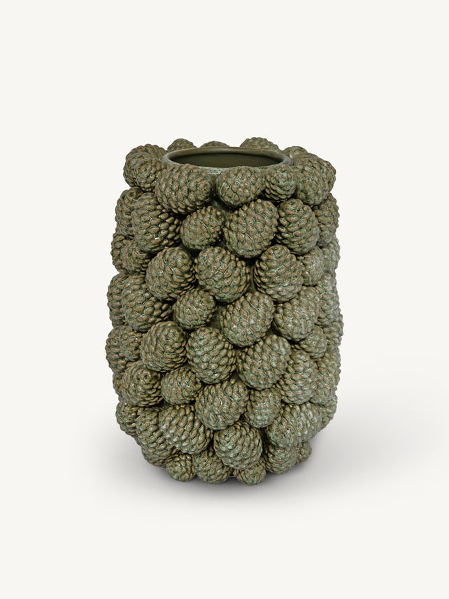 Vase SERENO pinecones Ø30x41cm green