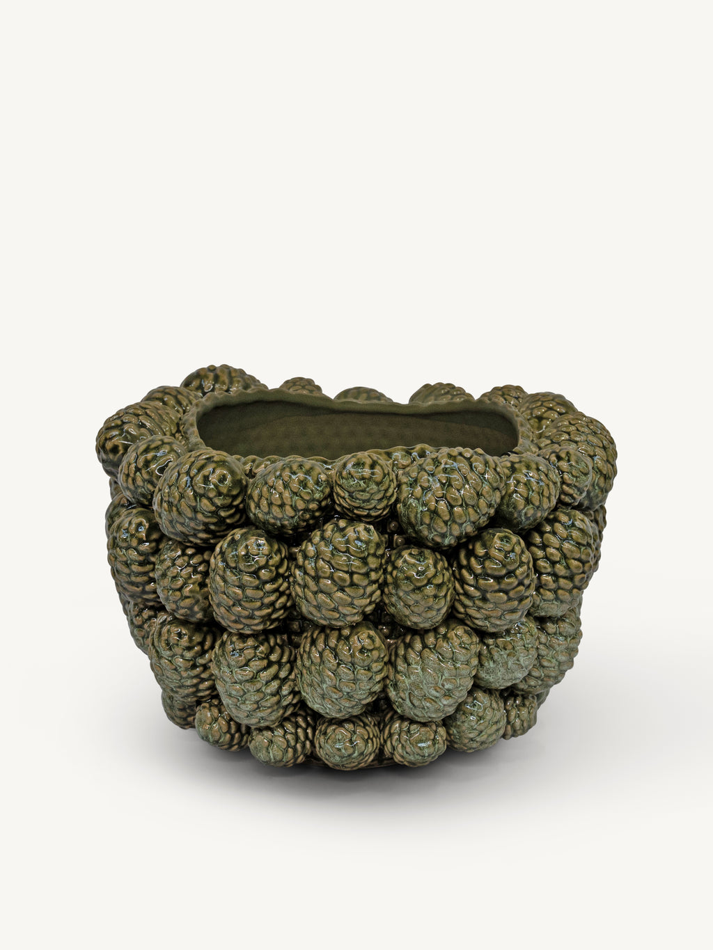 Pot CERRA pinecones Ø34x23cm green