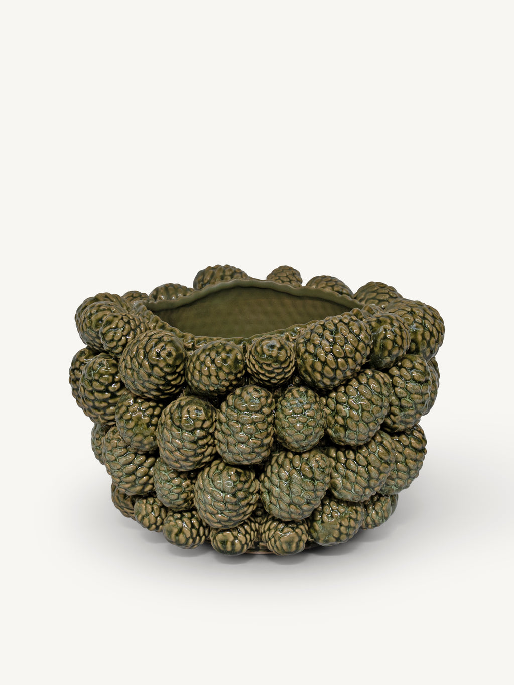 Pot CERRA pinecones Ø34x23cm green