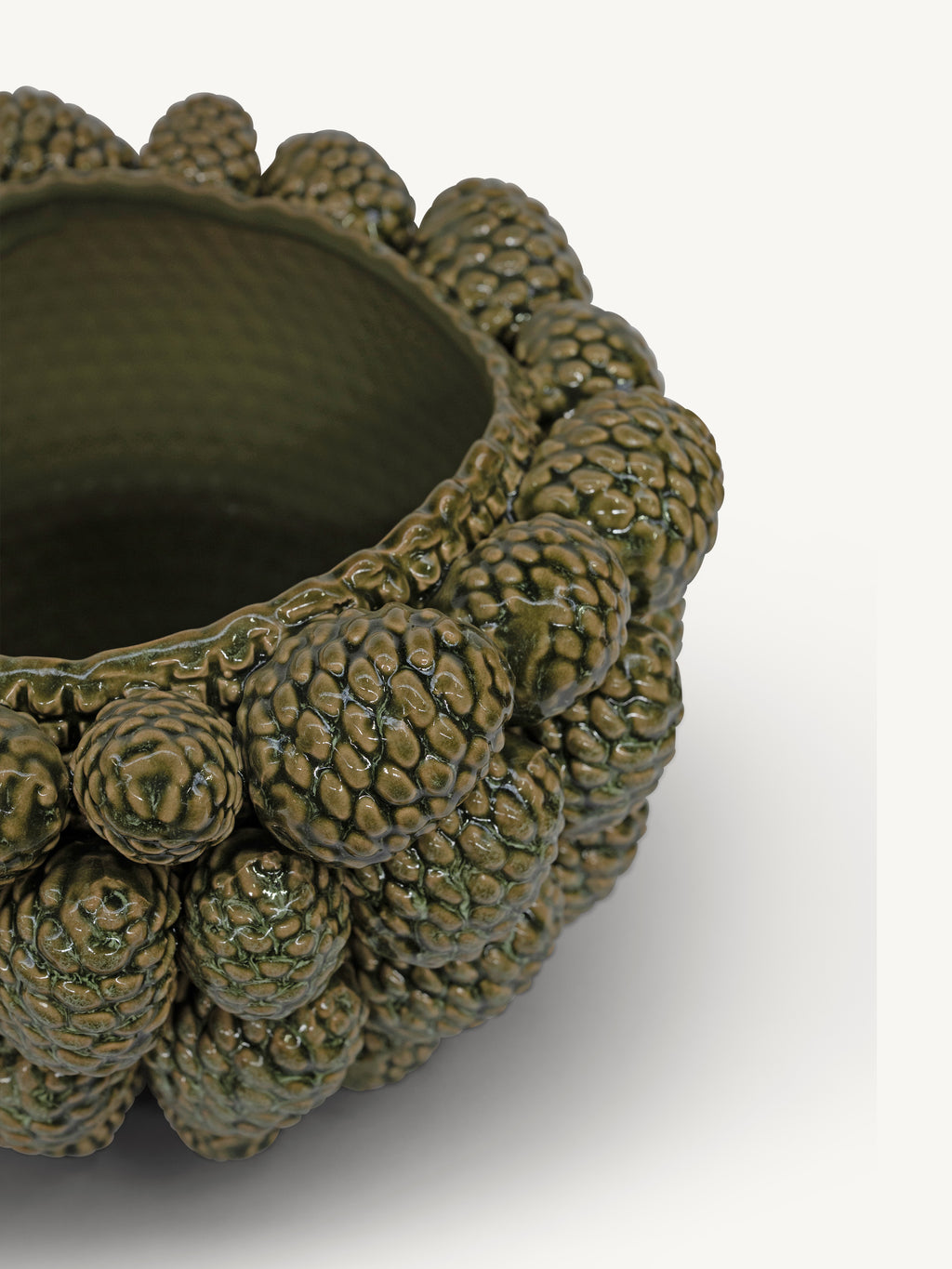 Pot CERRA pinecones Ø34x23cm green