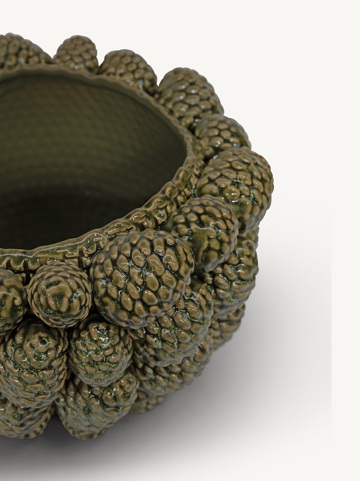 Pot CERRA pinecones Ø34x23cm green