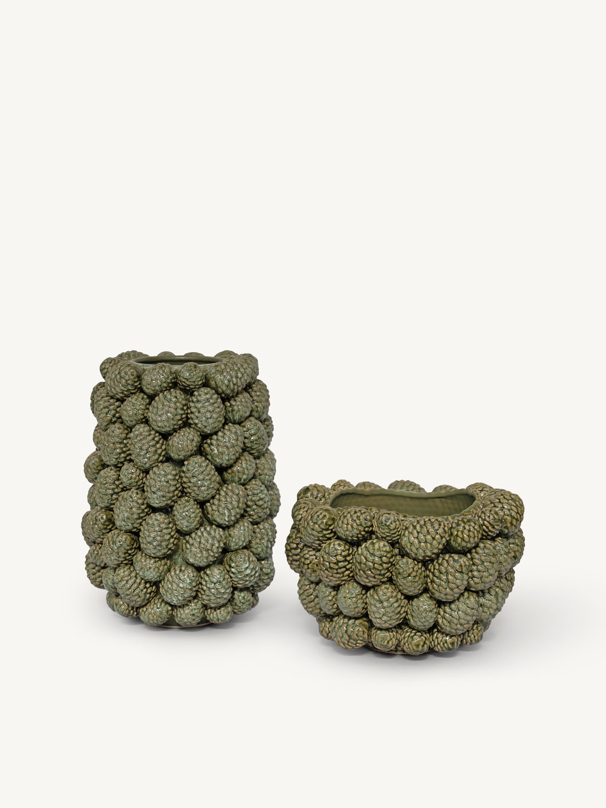 Pot CERRA pinecones Ø34x23cm green