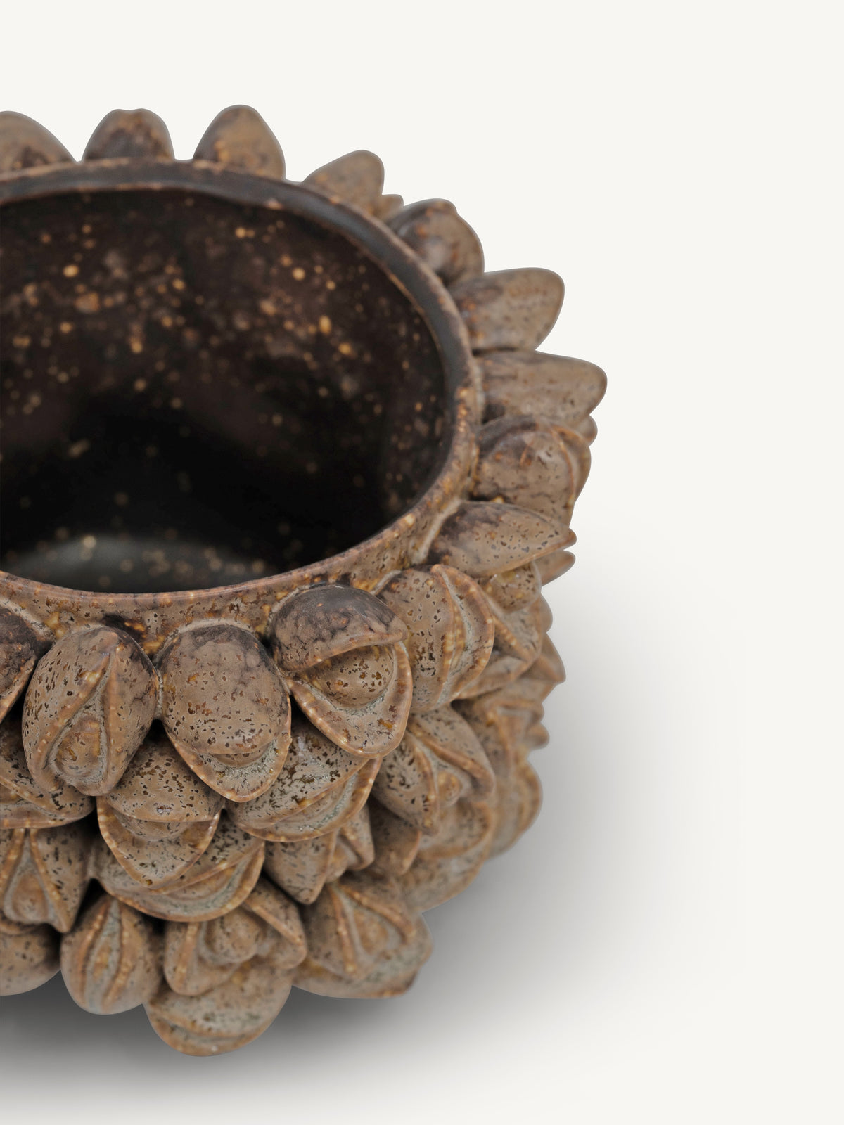 Pot ARCHA flowers 23x22x16cm nutmeg