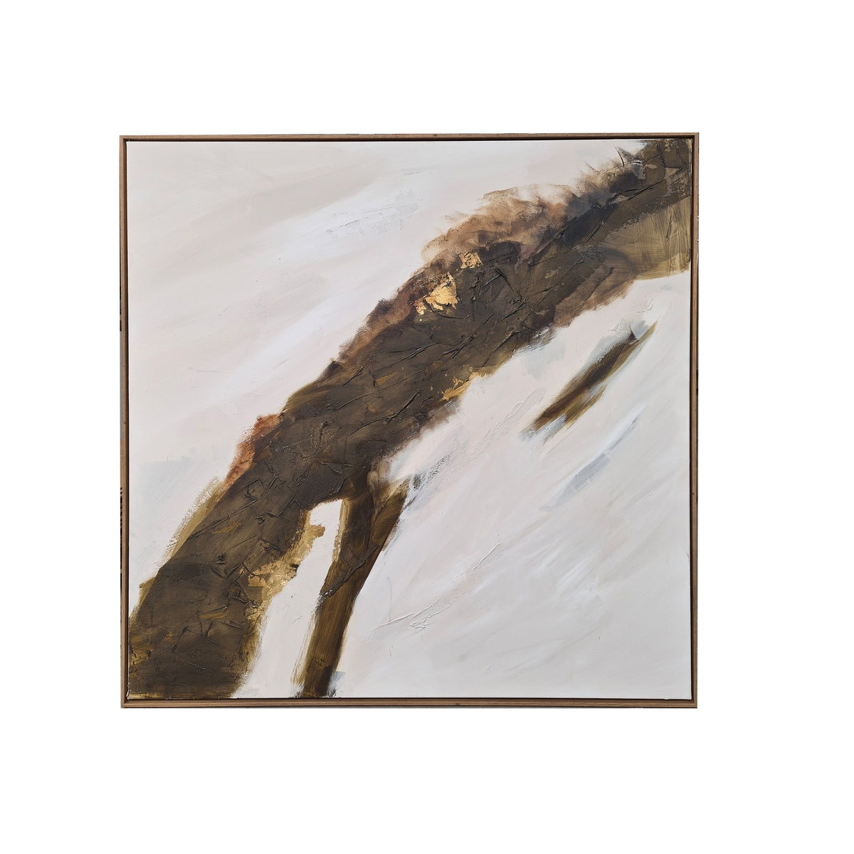 Handpainting AHMAR w/frame 140x140cm green brown