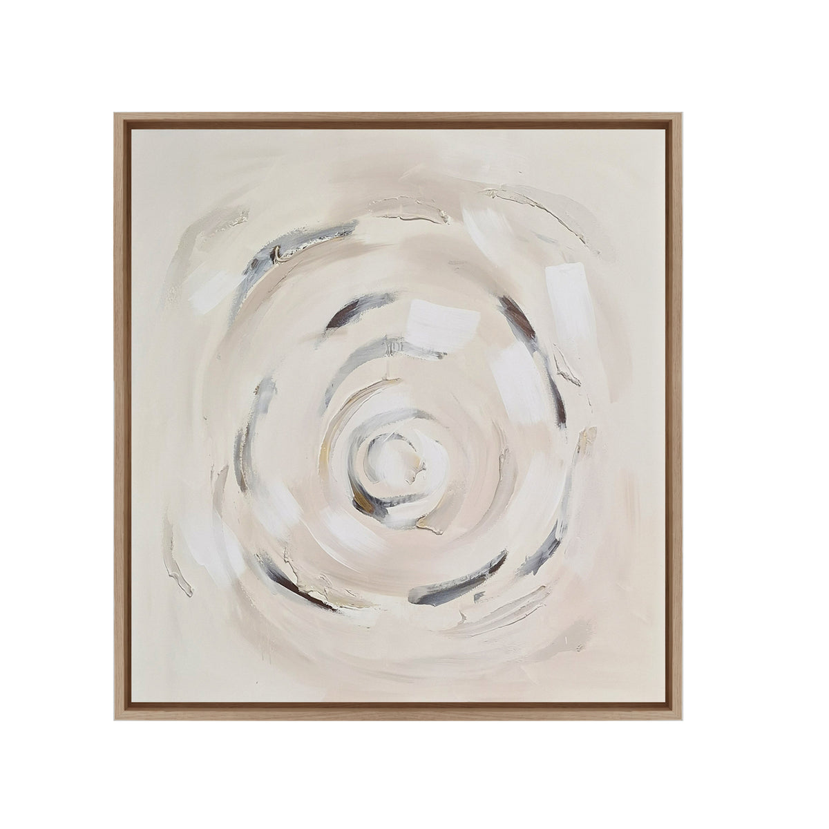 Handschilderij ALTIN met lijst 140x140cm beige